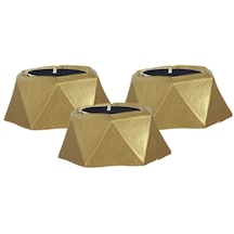 Şamdan Dekoratif Mumluk Şamdan Set 3 Lü Üçlü Tealight Uyumlu Poly 2 Model