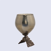 Vitale Sepıa Cam Metal Vazo 28 28 Cm Renkli