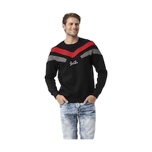 Cipo & Baxx Şerit Detaylı Regular Fit Erkek Sweatshirt Cl581 Siyah
