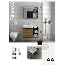 Evros Ritmo Banyo Dolabı 80 Cm Ceviz