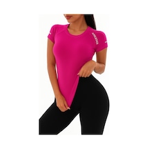 Ghassy Co. Kadın Nefes Alabilir Yüksek Esnek Kısa Kollu, Yoga Fitness Ve Koşu İçin Motivasyonel Tasarım Tişört Pudra