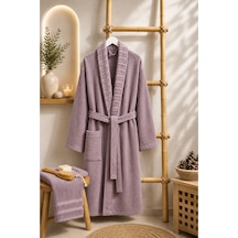 Carla Havlulu Bornoz Seti Unisex Bornoz + 50x90 Baş Havlusu, Yumuşak Dokulu, 340 Gsm, S/m - L/xl Çok Renkli