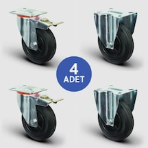2 Adet EM01MKR100F Döner Tablalı Frenli + 2 Adet EM02MKR100