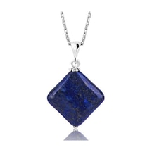 Gümüş Lapis Doğal Taş Kolye (551161510)