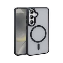 Galaxy S23 Fe İle Uyumlu Zore Sio Magsafe Manyetik Mat Arka Kapak Şok Emici Kaymaz Telefon Kılıfı Siyah 50 x 22