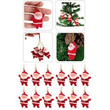 12 Li Noel Baba Figürlü Yılbaşı Çam Ağacı Süs Seti Noel Adam