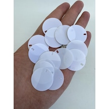 Yuvarlak Elbise Pvc Payet Pul Beyaz 30mm 625 Gram