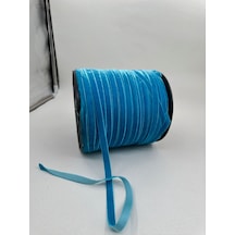 Paşateks- 1 Cm Düz Kadife-5 Metre Turkuaz