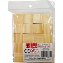 Ahşap Küp Blok 20 Li Naturel