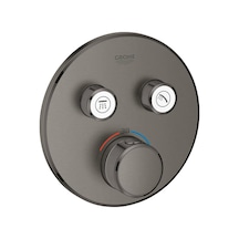 Grohtherm Smartcontrol Çift Valfli Akış Kontrollü, Ankastre Termostatik Duş Bataryası - 29119a Brushed Hard Graphite