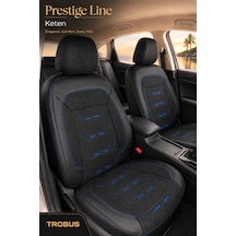 Peugeot Rifter 2019+ Uyumlu Prestige Line Keten Serisi Siyah Mavi Koltuk Kılıfı