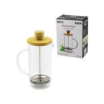 French Press Bambu Kapak 350ml Cam Bitki Süzgeçi 4915 Çok renkli
