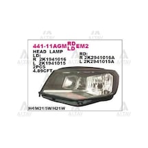DEPO 441-11AGLMLDEM2 Ön Far Sol Motoru Uzerınde Siyah Volkswagen Caddy 15-