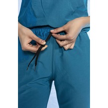 Turkuaz Likralı Tek Alt Doktor Hemşire Forması Unisex