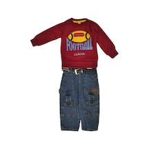 Erkek Çocuk Alt Üst Takım Kırmızıfootball Yazılı Pamuklu Kırmızı