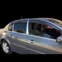 Renault Megane 2 Sedan Uyumlu Kapı Direği 4 Parça 2004-2010 Paslanmaz Krom