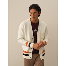 Xint Ekru Lüks Pamuk Dokulu Regular Fit Hırka 801736