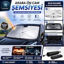Araba Ön Cam Güneşlik Şemsiyesi Katlanabilir Uv Korumalı Oto Güneşlik