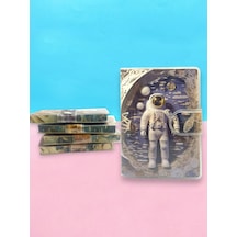 3d Görünümlü Astronot A7 Not Defteri , Çıt Çıtlı Cep Defteri - Beyaz