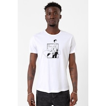 Steins Gate Rintarou Mad Scientist Beyaz Erkek Bisikletyaka Tshirt 001