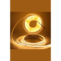 12v Cob Şerit Led 8mm 320 Ledli Esnek Sarı Amber Cob Led Ip20 5 Metre
