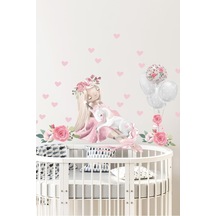 Sm0 Soft Balonlar Peri Kızı Ve Unicorn Duvar Sticker Seti