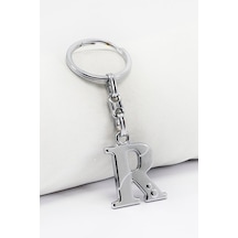 Gümüş Renkli Metal R Harfi Anahtarlık / Harfli Çanta Süsü
