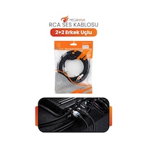 Rca Ses Kablosu 2+2 Erkek Uçlu Audio Kablo Amfi Teyp Bağlantı Kablosu