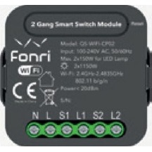 Fonri Wf3-el3-0202-01 Wıfı Kablosuz Cpo2 Akıllı Sıvaltı İkili Anahtar