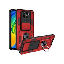 Uryport Xiaomi Redmi Note 9 4g Kılıf Pars Lens Yüzüklü Silikon - Kırmızı