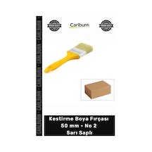 Boyafırçası Profesyonel Ergonomik Kaliteli Boyacı Kestirme Boya Fırçası 50 Mm No 2 Sarı Saplı