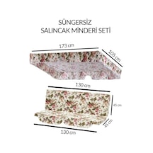 Süngersiz Salıncak Minder Seti Tenteli Salıncak Kumaş Seti 2 Kişilik Süngersiz Ingiliz Gülü Karışık