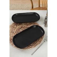 Keramika Mat Siyah Noyan Kayık Tabak 26 Cm 2 Adet
