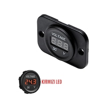 Shuıvan Dijital Voltmetre Akü Voltaj Göstergesi 12v/24v Kırmızı Işık - Çerçeveli-1602