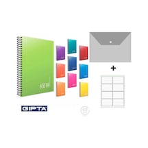 Gıpta Eco Pp 80 Yp. A4 Spiralli Pp. Kapak Defter 4 Kareli + 4 Çizgili 8 Adet Hediyeli - Fresco