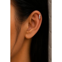 Sertifikalı 316l Çelik Uzun Kulaklı Tavşan Figürlü Taşsız Premium Gümüş Renk Tragus Ve Helix Piercin