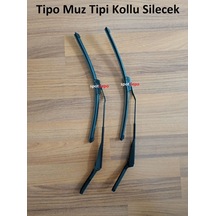 Tipo Silecek Ön Cam Muz Tipi Kollu Silgi Takımı