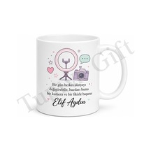 Influencer Hediyesi Kişiye Özel Baskılı Kupa Bardak Hediye Mug Beyaz / Çok Renkli