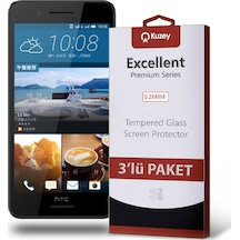 HTC Desire 728 ile Uyumlu Kırılmaz Cam Ekran Koruyucu Ekonomik 3'lü Paket
