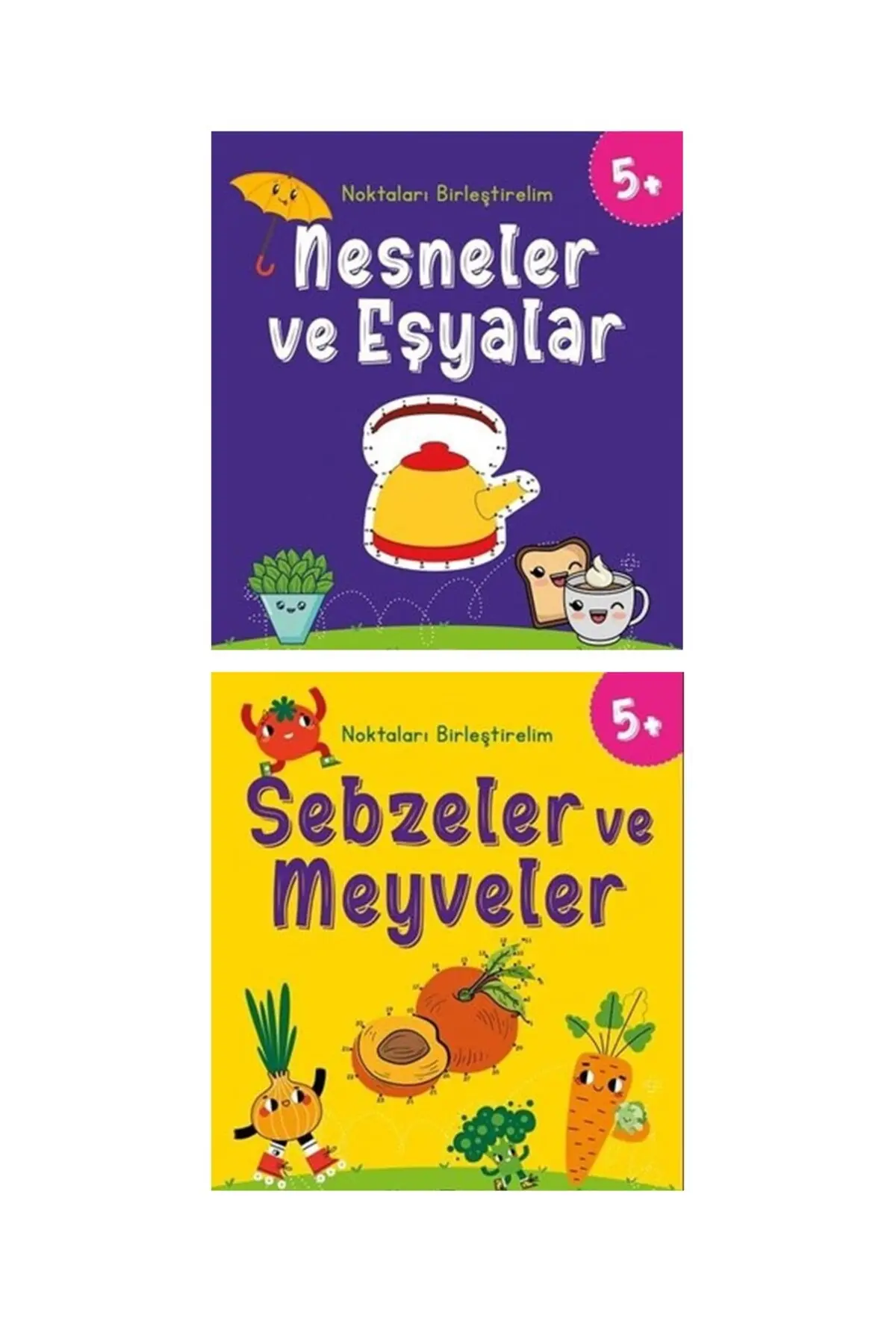 5+ Yaş Noktaları Birleştirelim Sebzeler Ve Meyveler-nesneler Ve Eşyalar -2 Kitap