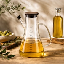 Porsima Lm-0106 Serra Kapaklı Borosilikat Cam Yağlık Sirkelik Yağdanlık 1000ml Şeffaf