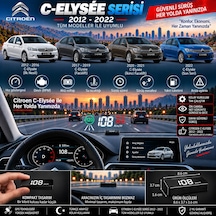 Citroën C-elysée 2012-2022 Modeller İçin Head Up Display Hayalet Gösterge Ekranı Ön Cam Hız Göstergesi Elysee
