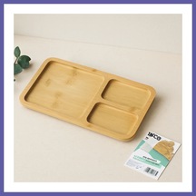 Bezos 3 Bölmeli Dikdörtgen Bambu Servis Tepsisi 24.8x13.8x1.4 Cm Nıda