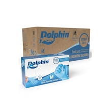 Şeylişeyler - Dolphin Mavi Nitril Eldiven M Beden Pudrasız 100 Lü 10 Kutu