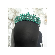 Kristal Taşlı Zarif Gelin,kına,nişan,söz,after,bride,party Taç Yeşil - 707821550 Yeşil