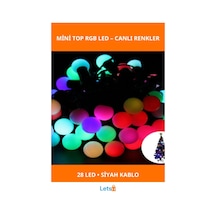 5 Metre 28 Mini Top Rgb Led Siyah Kablo Aydınlatma 1 Adet