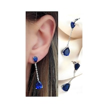 Sky Diamond Taşlı 925 Ayar Gümüş Lüks Damla Küpe N11.87925