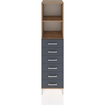 Hyperion Dolap 2 Raflı 6 Çekmeceli 44x44x182 Çam-antrasit Çam