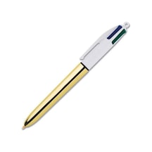 Bıc 4 Colours Shine Altın Gövde Tükenmez Kalem 12'li Kutu, 4 Renk Mavi, Siyah,yeşil Ve Kırmızı , 1.0 Mm. Uç Genel