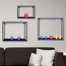 Wessdizayn Metal Duvar Rafı Dekoratif 3 ‘Lü Set Wd-11